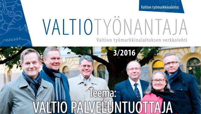 Valtiotyönantaja 3/2016, teemana valtio palveluntuottaja.