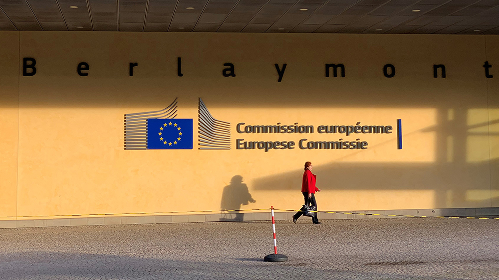 Europeiska  kommissionens byggnad i Bryssel.
