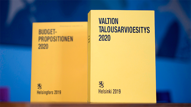 Budgetpropositionen 2020 -böckerna.